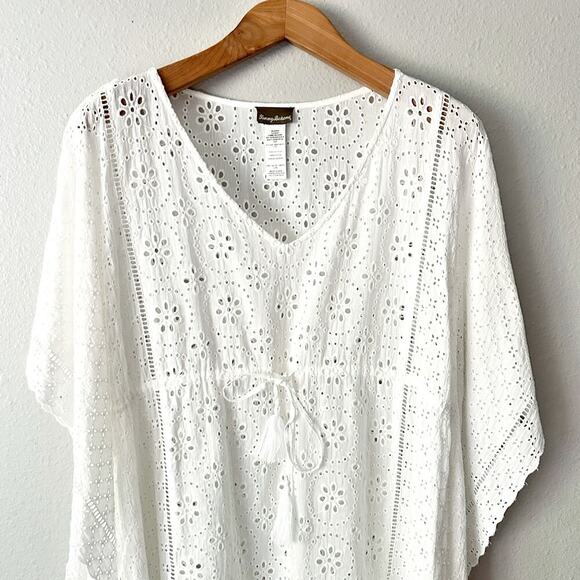 Tommy Bahama White Eyelet Lace Tie Waist Swim Coverup women’s size large/XL - Picture 2 of 12
